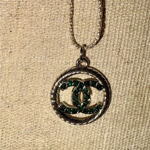 UP CYCLED CC Silver with Green Accents Pendant